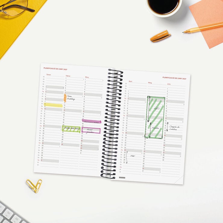 Agenda Finocam Year D&iacute;a P&aacute;gina 2027 Catal&aacute;n Negro