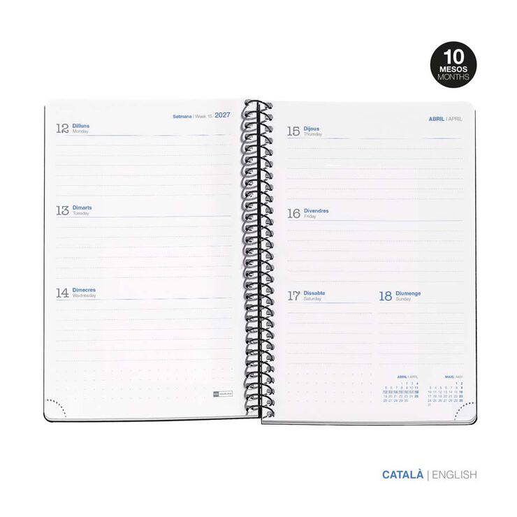 Agenda Escolar Miquel Rius Espiral Activa sem/vista catal&aacute;n 2026-2027 Enjoy
