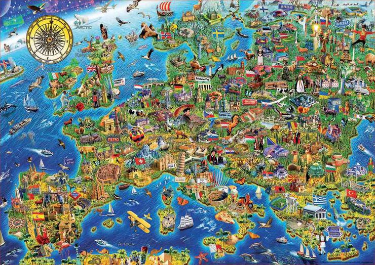 Puzle 500 peces Mapa Europa