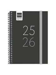 Agenda Finocam escolar Secundaria 1/8 sem/vista cas 2025-26 negro
