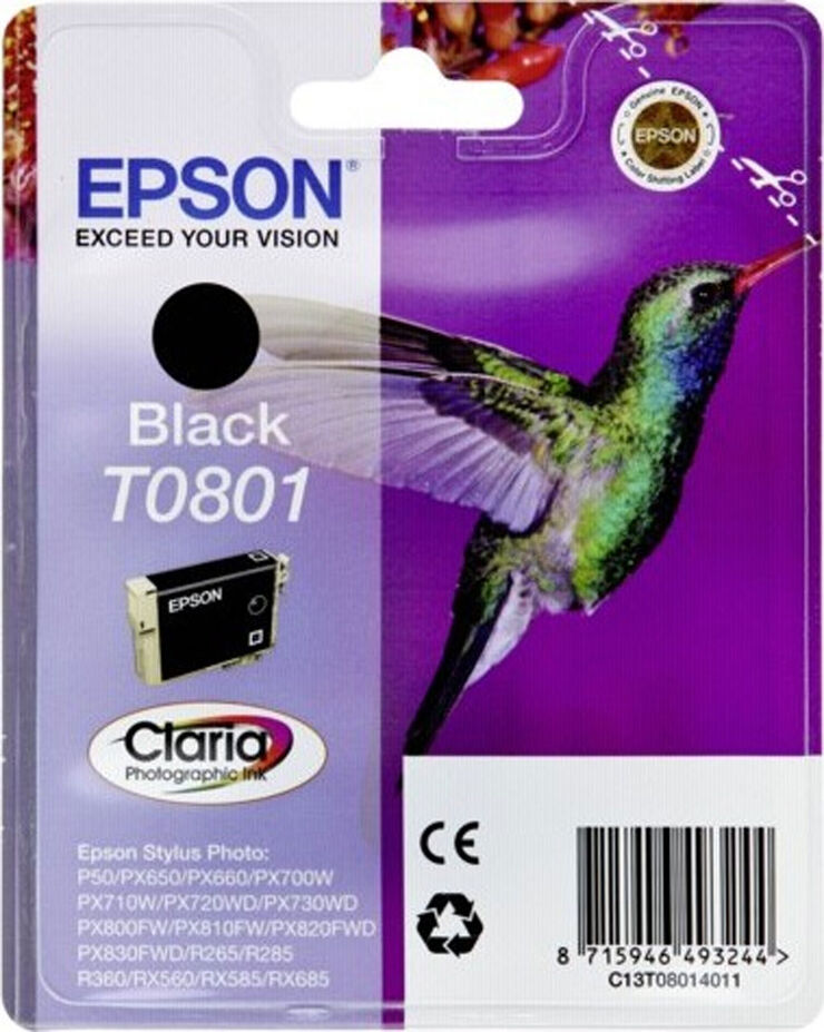 Cartucho original Epson St.Photo R265 negro - C13T08014011