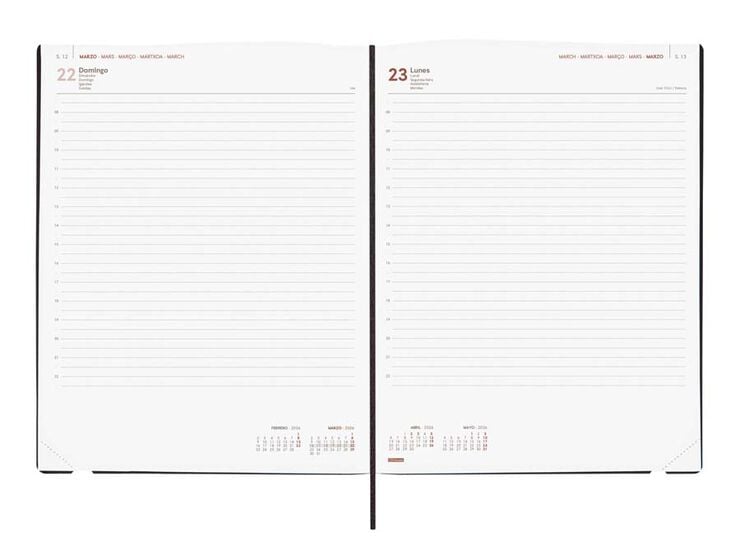 Agenda Finocam Mara Y12 día/pág cas 2026 negro
