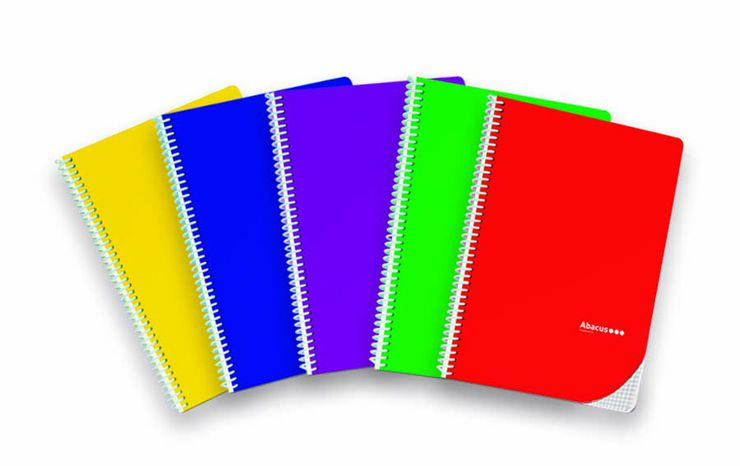 Llibreta espiral Abacus A5 4x4 80 fulls assortit de colors