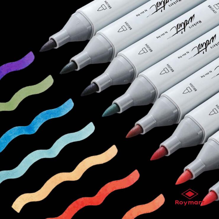 Estoig 80 Retoladors doble punta Roymart Artist Brush