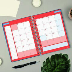 Agenda Escolar Finocam Cosmoflex 1/4 D&iacute;a/P&aacute;gina Catal&aacute;n 2026-27 Azul