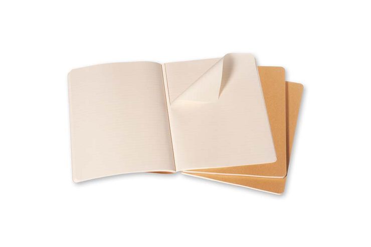 Pack 3 Llibretes Moleskine XL kraft ratlla
