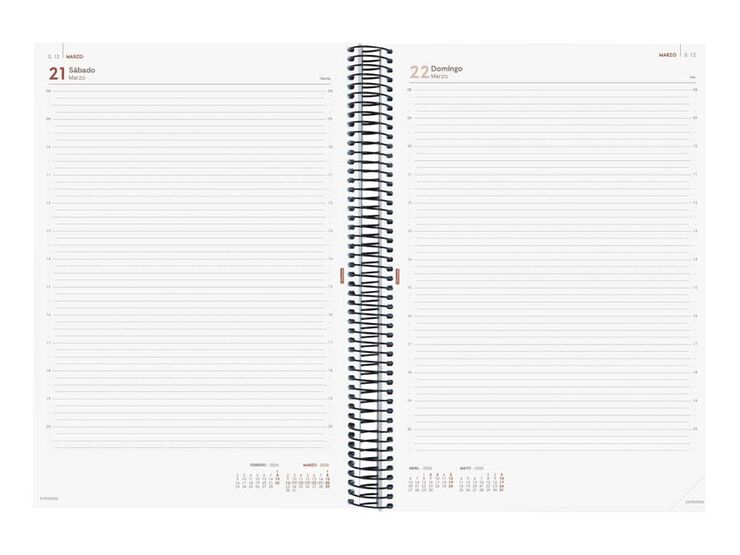 Agenda Finocam Year E40 1día/pág cas 2026 negro