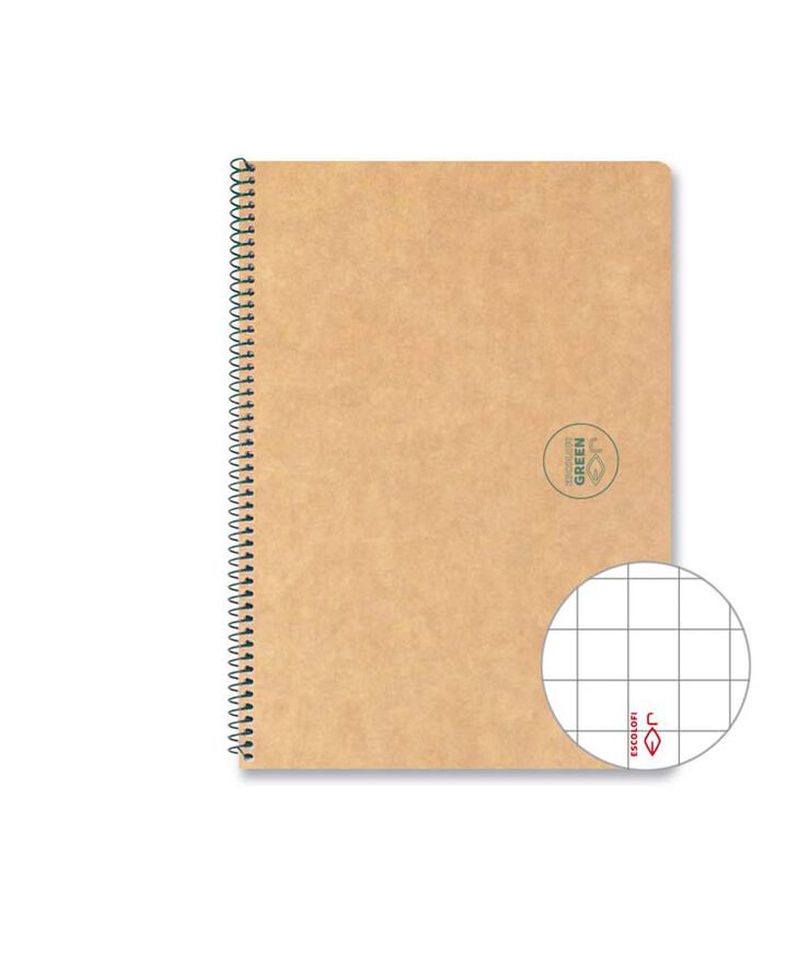 Llibreta espiral Escolofi reciclat A5 100 fulls 5x5mm