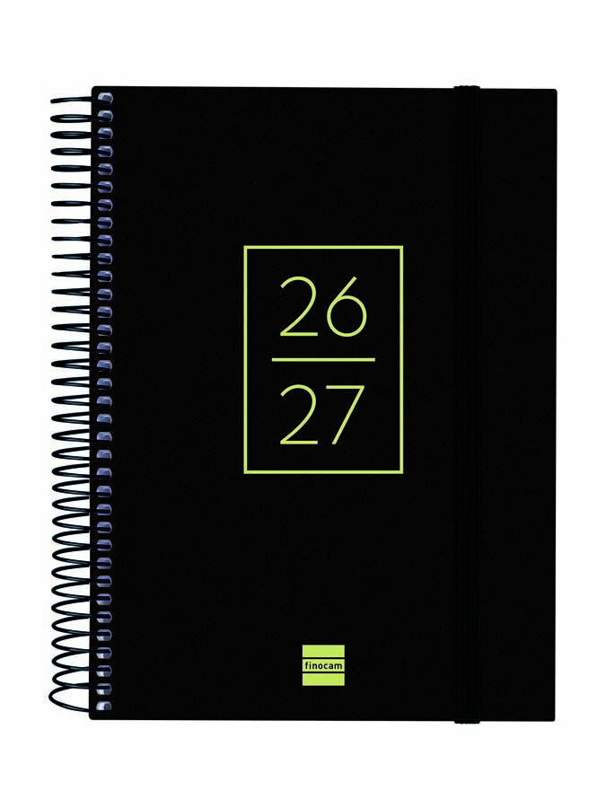 Agenda Escolar Finocam Secundaria 1/4 D&iacute;a/P&aacute;gina Castellano 2026-27 Negro