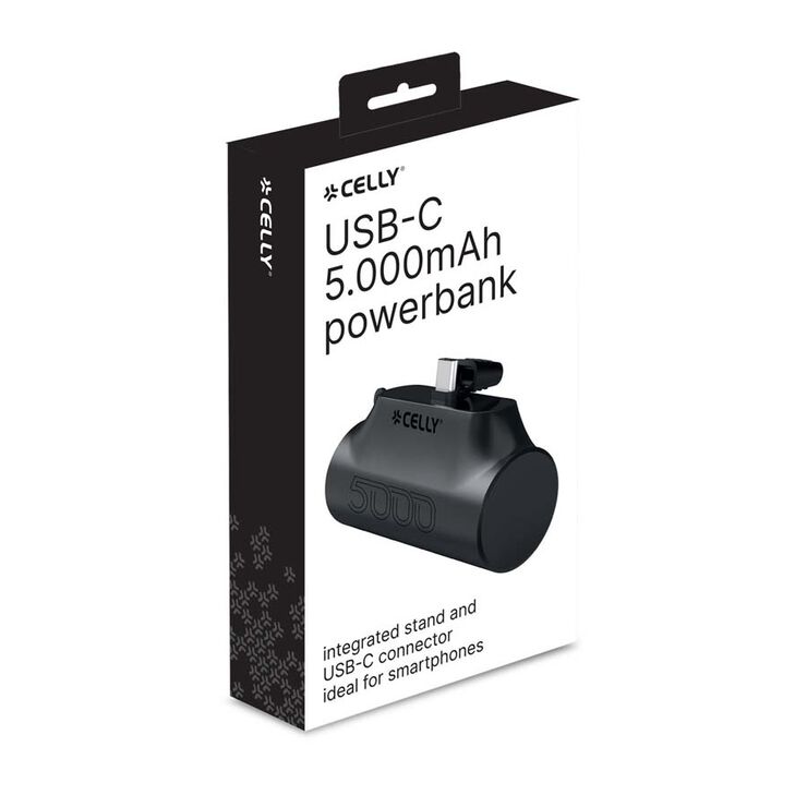 Powerbank USB-C 5000mAh Celly negro
