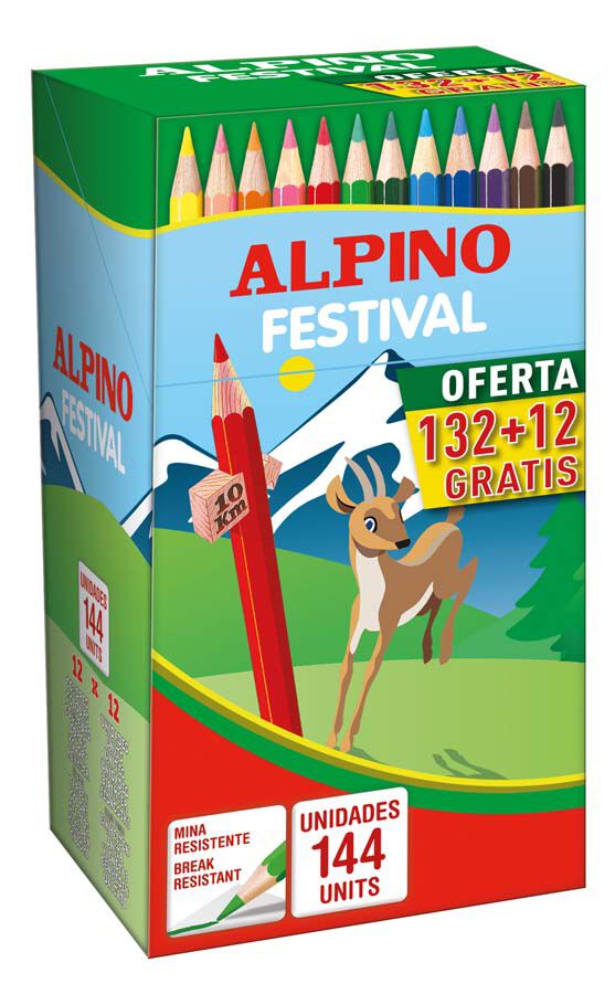 Llapis de colors Alpino Festival pack escolar 144u