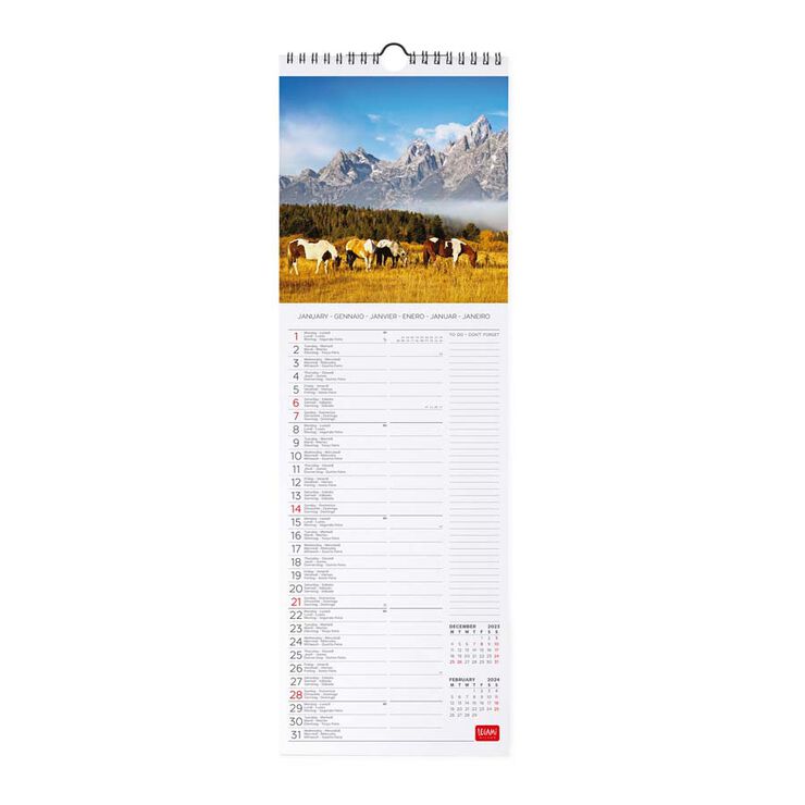 Calendari paret Legami 16X49 2024 Horses