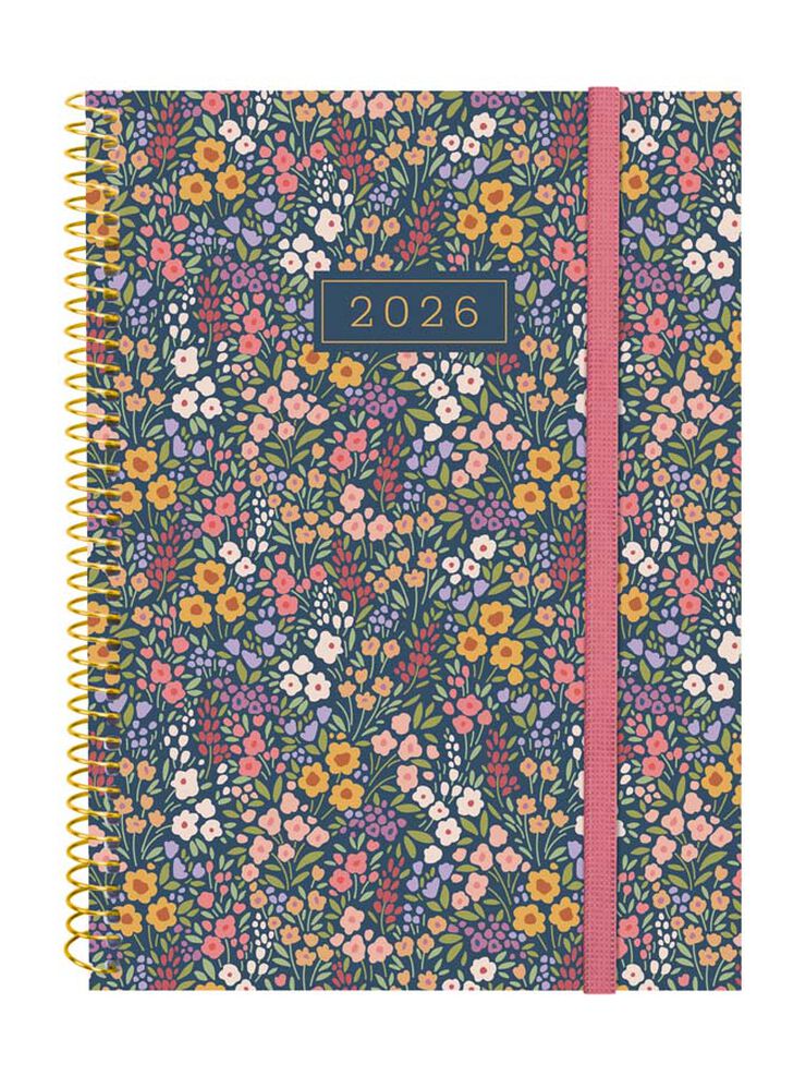 Agenda Finocam Design Collection E10 sem/vista horizontal cat 2026 Flora
