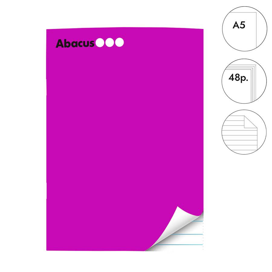Libreta grapada Abacus A5 48 hojas raya lila