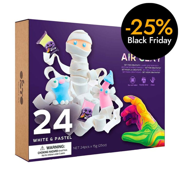 Arte sensorial Oktoclay creative set 24 colores pastel
