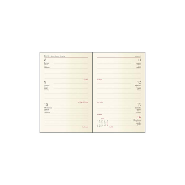 Agenda Samba 8,5x13 sem/vista castellano 2025 negro
