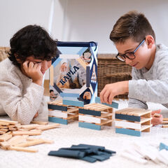 Juego de construcción Kapla caja 200 tablillas azules y color madera