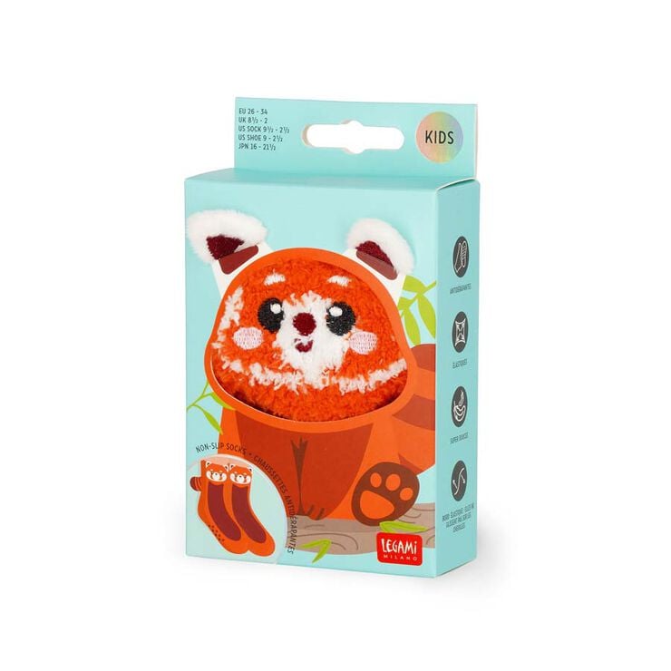 Calcetines antideslizantes infantil Legami Oso Panda rojo