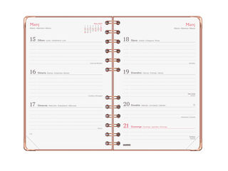 Agenda Finocam Alma Semana Vista Horizontal 2027 Catal&aacute;n Rosa
