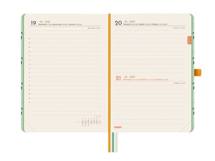 Agenda Finocam Design D&iacute;a P&aacute;gina 2027 Catal&aacute;n Lema
