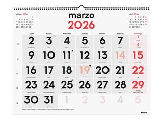 Calendario pared Finocam Mixto XL 2026 castellano