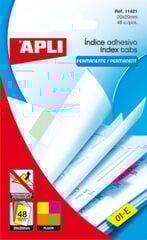 &Iacute;ndex adhesiu r&iacute;gid Apli 12x25mm blanc