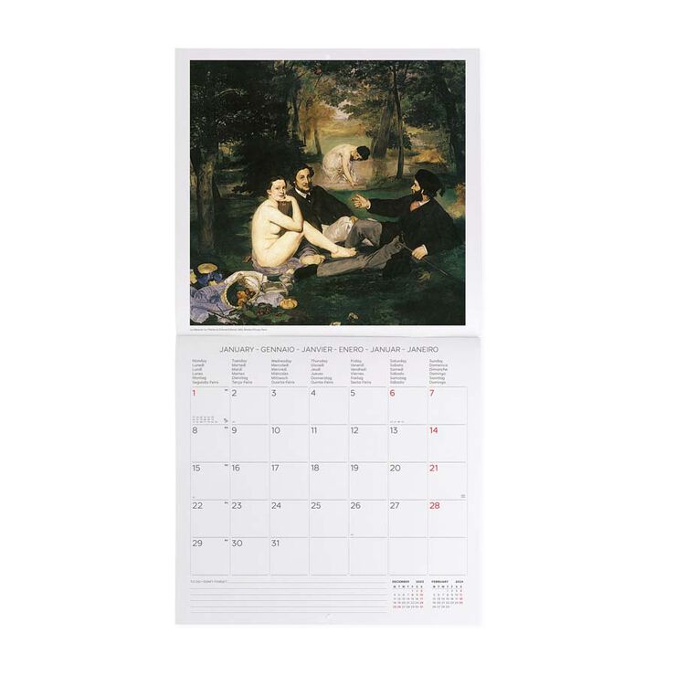 Calendario pared Legami 30X29 2024 Impressionists