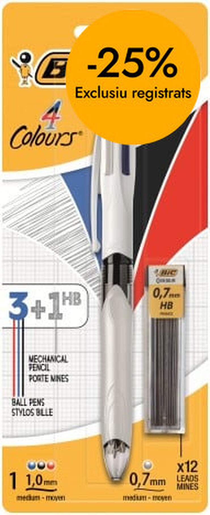 Bol&iacute;grafo Bic 3 colores + Portaminas HB