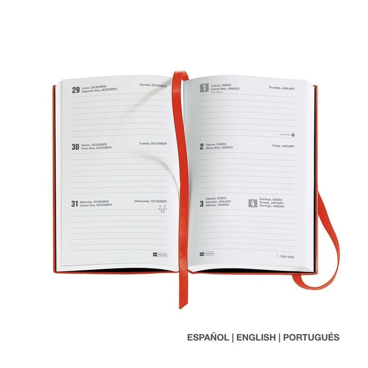 Agenda Miquelrius Passport 9x14 setm/vista mult 2026 Luxor vermell