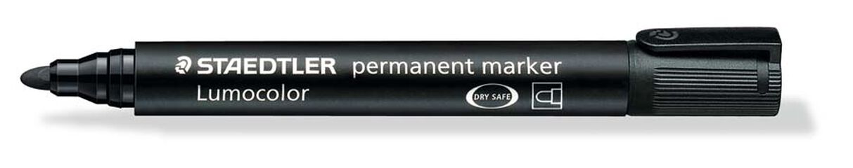 Rotuladores permanentes Staedtler Lumocolor negro 4u