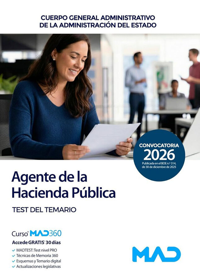 Agente de la Hacienda P&uacute;blica (Cuerpo General Administrativo de la Administraci&oacute;n del Estado). Test del temario