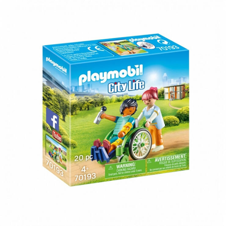 Playmobil City Life Silla de ruedas y acompañante 70193