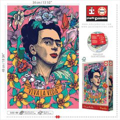 Puzle 500 piezas Viva la vida Frida Kahlo