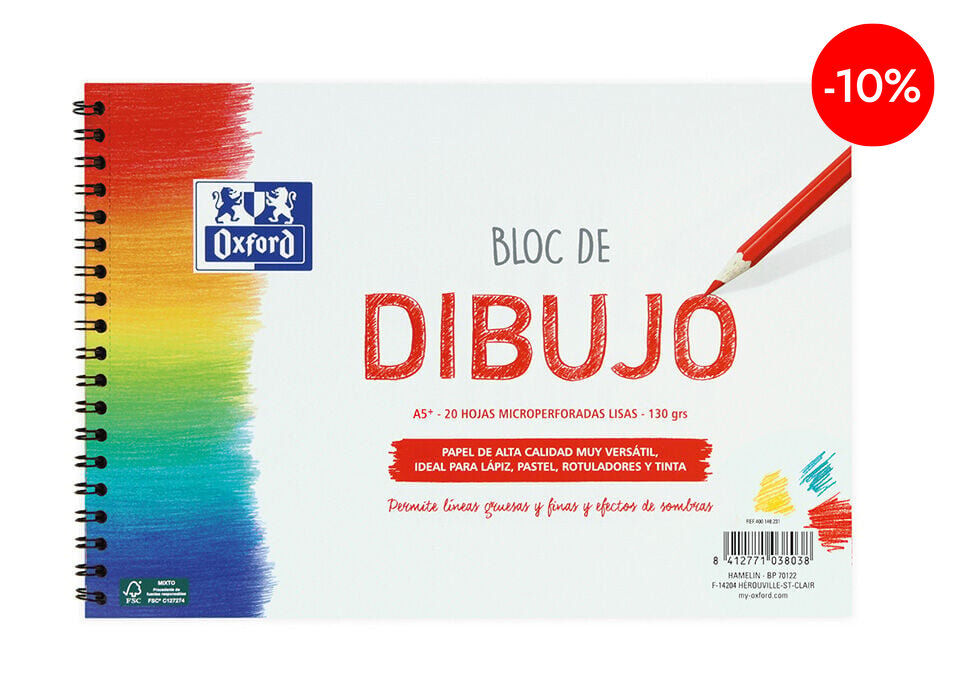 Bloc espiral dibujo Oxford A5 20 hojas