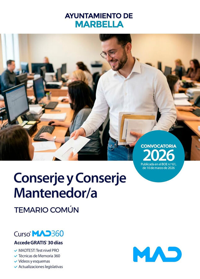 Conserje y Conserje Mantenedor/a del Ayuntamiento de Marbella. Temario Com&uacute;n