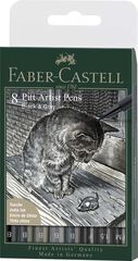 Pitt Artist Pen Faber 8 colores Negro/Gris