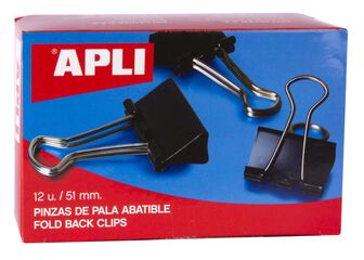 Pinzas Pala abatible Apli 5cm 12u Pinzas Pala abatible Apli 5cm 12u