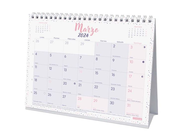 Calendari sobretaula Finocam Chic Escriu.2024 cas Lila