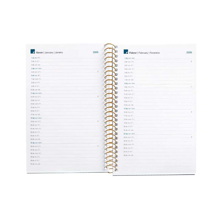 Agenda Espiral Miquelrius Activa 11x18 día/pág catalán 2026 N.Garden