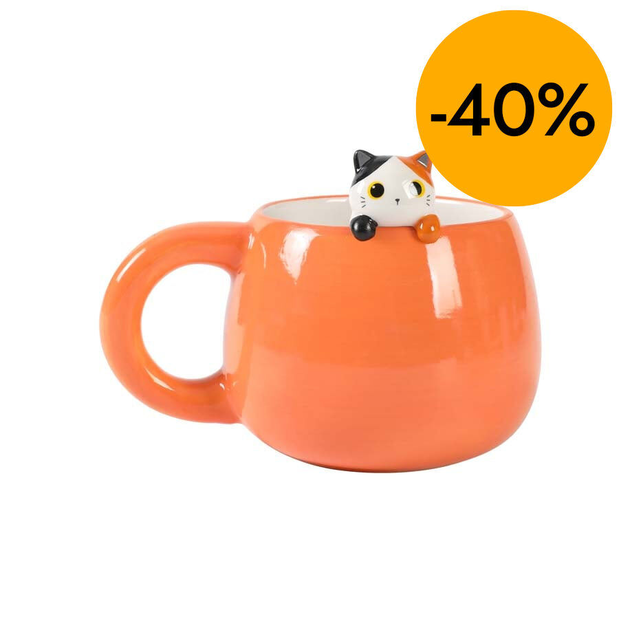 Taza de Cer&aacute;mica Animalito iTotal Orange Cat