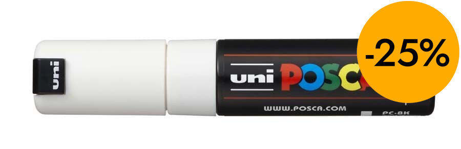 Retolador Posca PC-8K 8mm blanc