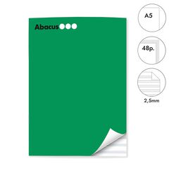 Libreta grapada Abacus A5 48 hojas pauta 2,5mm verde