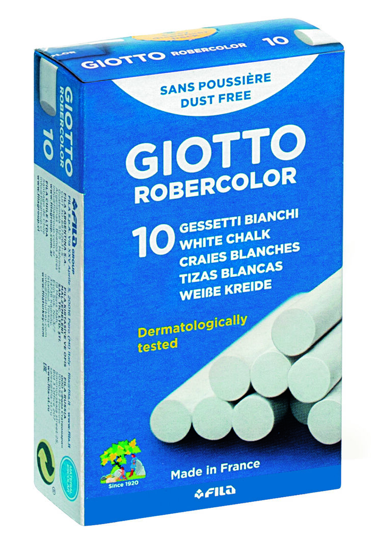 Tiza antipolvo Giotto Robercolor blanco 10u