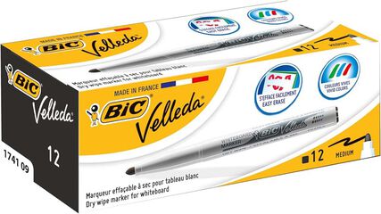 Retoladors pissarra Velleda medium negre 12u