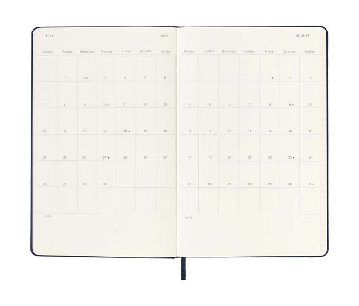 Agenda Moleskine 12m día/pág 2025 L negro