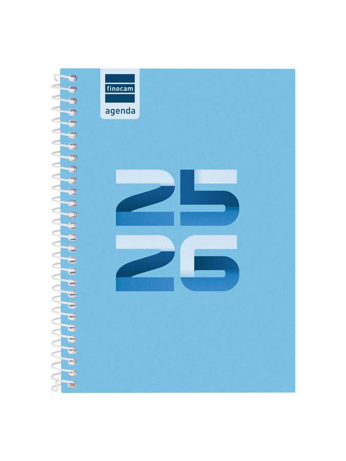 Agenda Finocam escolar Cool 1/8 sem/vista cas 2025-26 azul