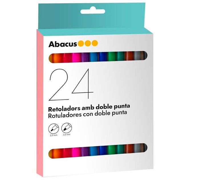 Rotulador Abacus doble punta 24 colores