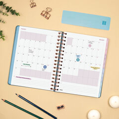 Agenda Finocam Optimal Semana Vista Horizontal 2027 Multiling&uuml;e Azul