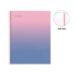 Notebook A4 Tapa Extra Dura 80 Hojas 5 &times; 5 Gradient Rosa y Azul