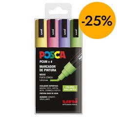 Rotuladores Posca PC-5M 1,8-2,5mm brillantes 4 colores